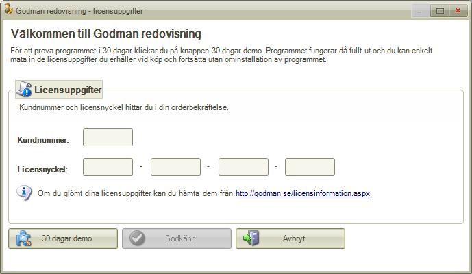 godman redovisning licensfönster