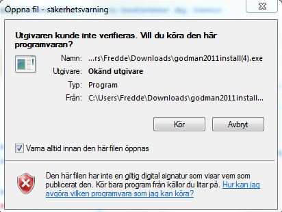 säkerhetsvarning i win7