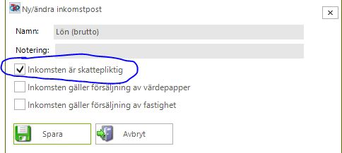 kontoplan postnamn skattepliktig