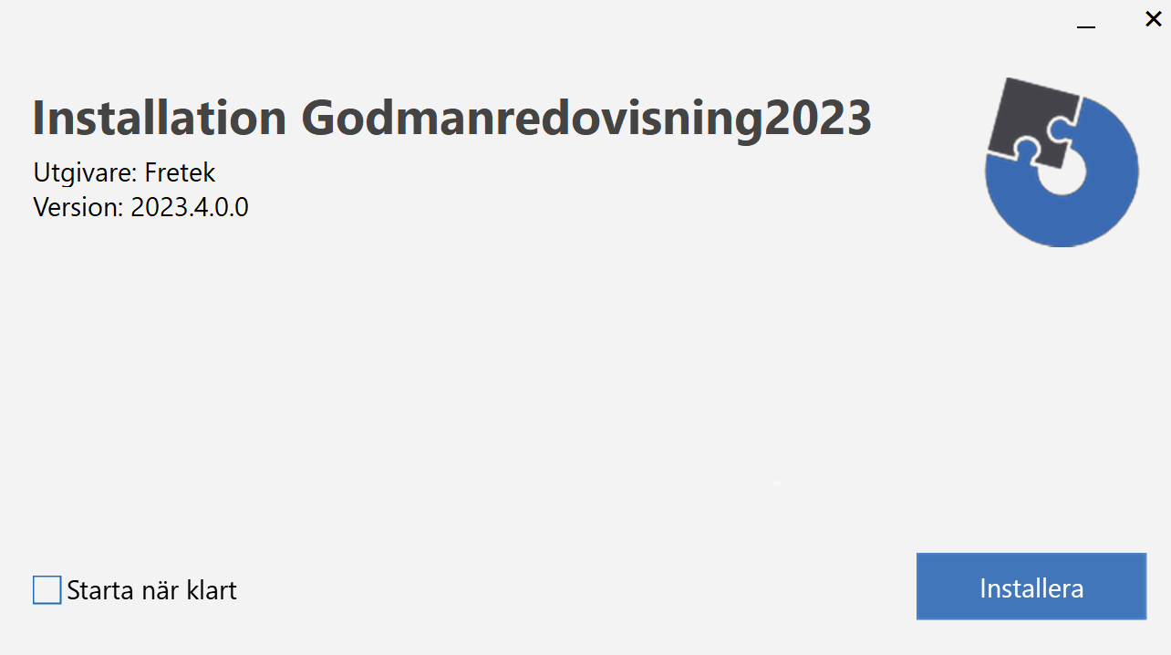 Installera godman redovisning