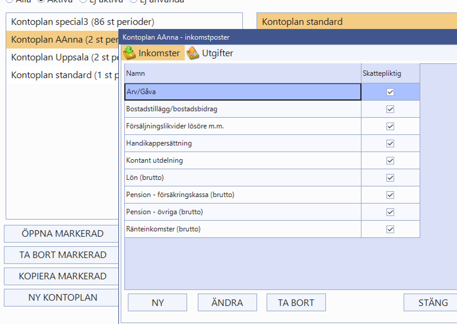 kontoplan andra