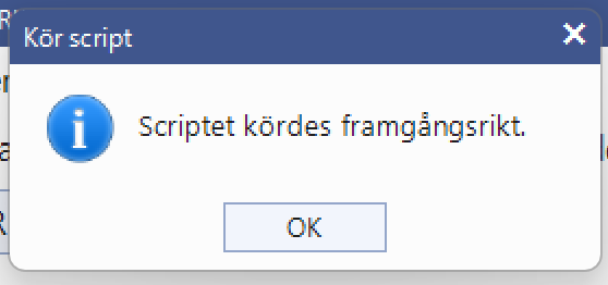 Script kört framgångsrikt